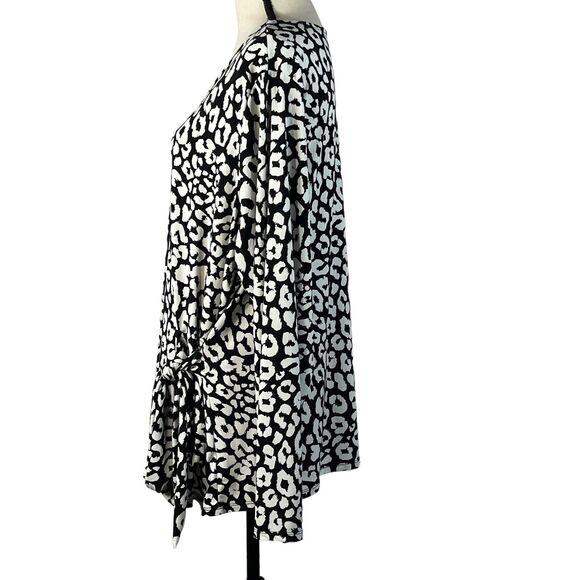 Worthington 2X-Large Top Scoop Neck Long Sleeve Stretch Side Tie Leopard Print - Picture 6 of 8